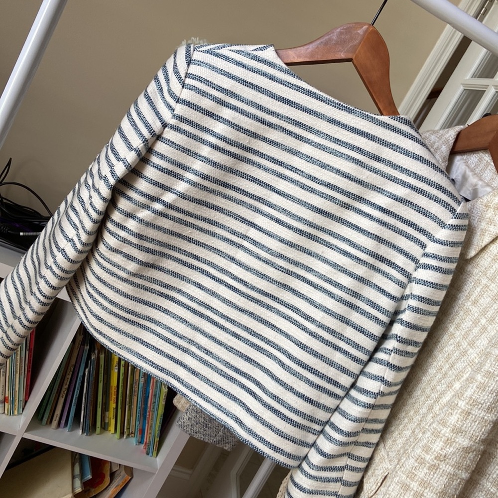 ZARA striped textured cropped blazer blogger favorite - Picture 8 of 10